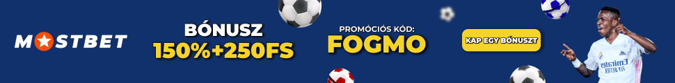 Bónusz 150% + 250FS – Promóciós kód: FOGMO